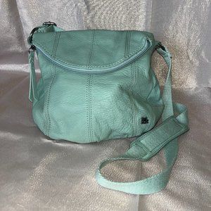 The Sak Deena Flap Leather Dusty Teal Crossbody Bag